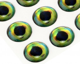 3D Epoxy Fish Eyes, Dorado, 7 mm
